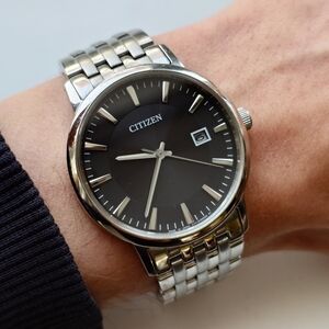 Citizen Eco-Drive Black Dial Solar Men's Watch 37mm Minimalist Japanese Quartz